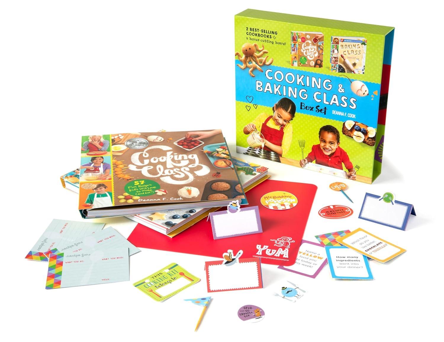 Cooking & Baking Class Box Set with Bonus Cutting Board