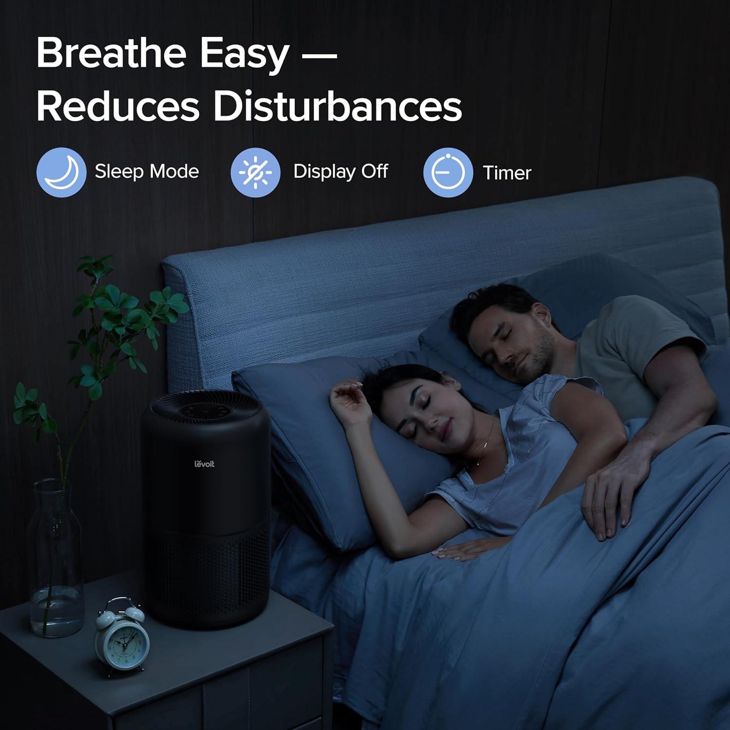 Black HEPA Ionic Odor Absorbing Air Purifier