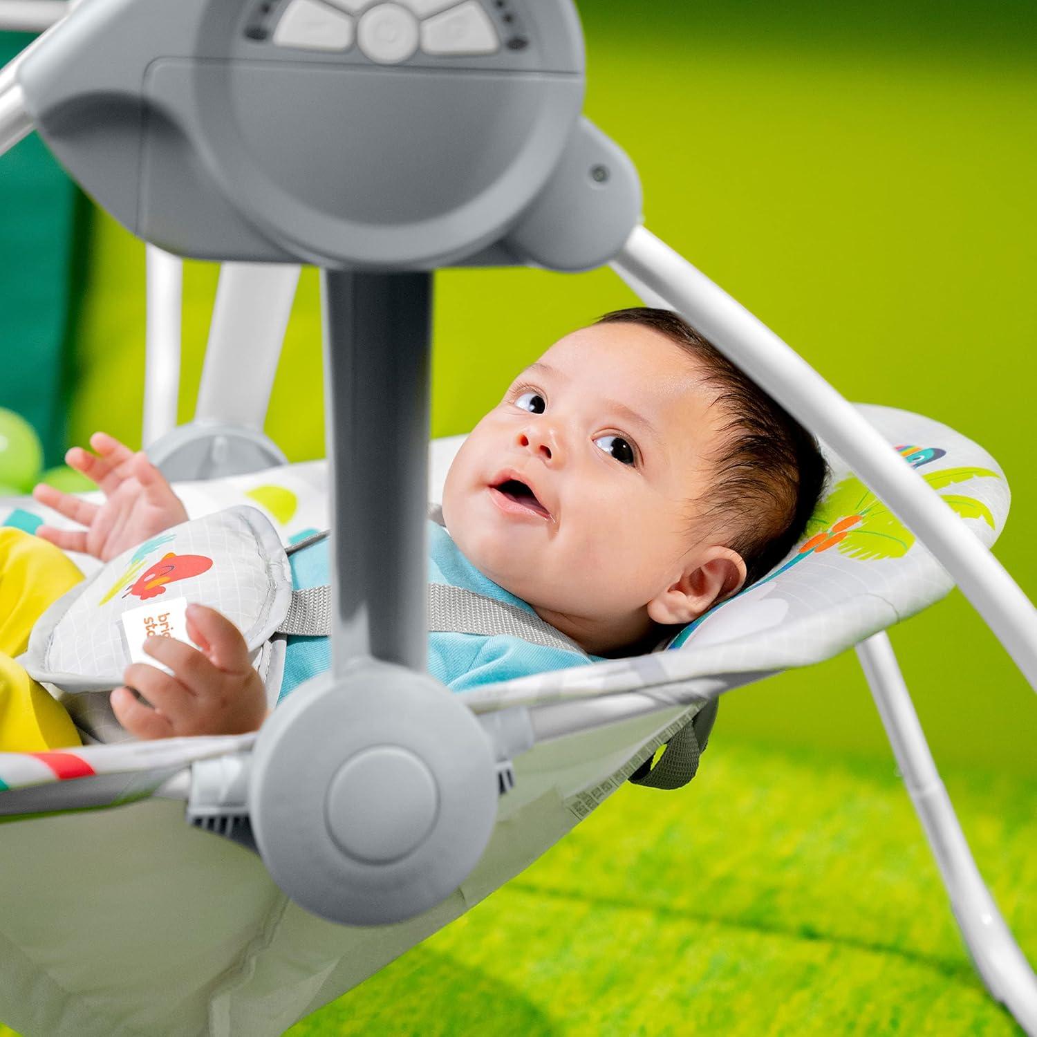 Bright Starts Playful Paradise Portable Compact Baby Swing - Unisex - Green