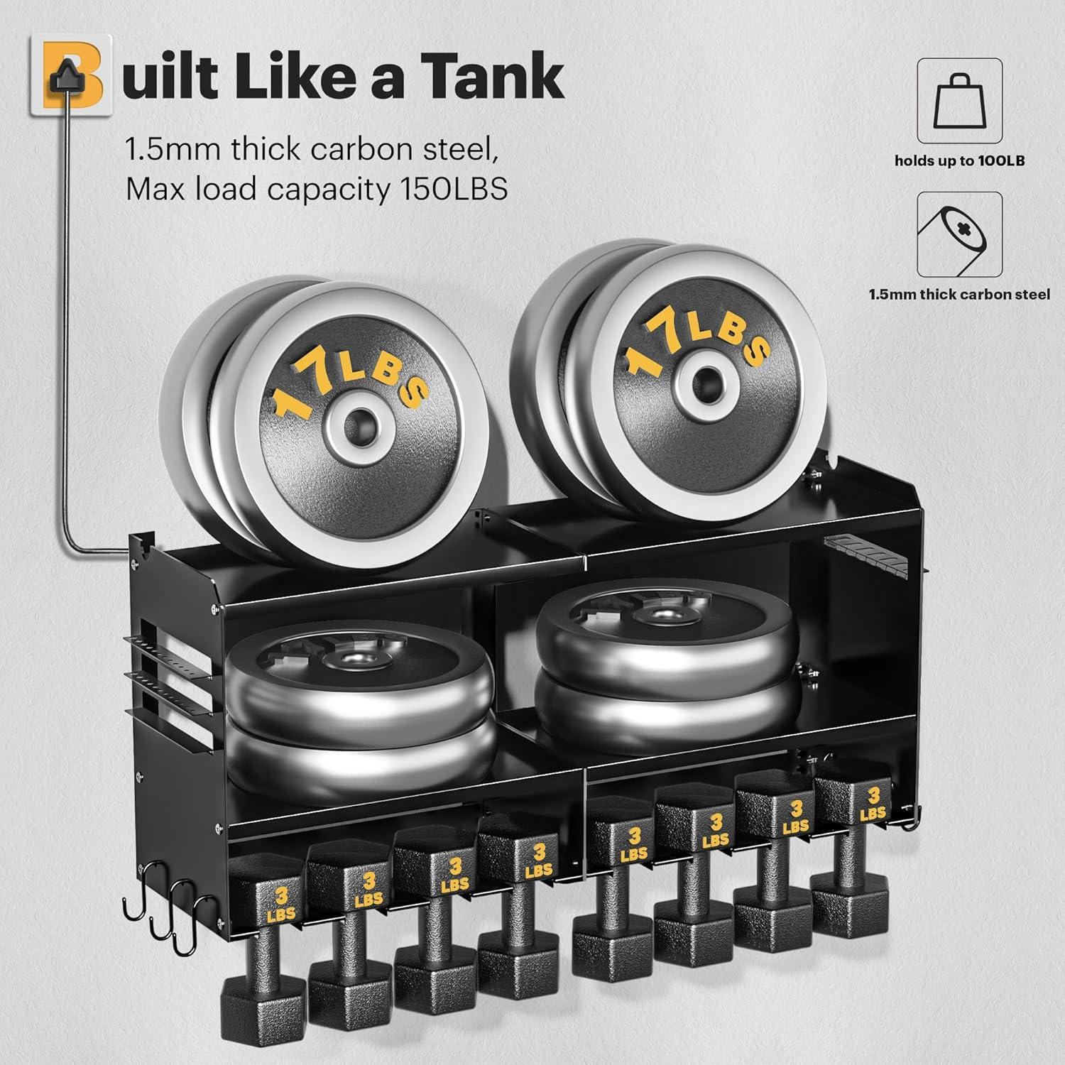 Spampur Power Tool Organizer Wall Mount with Charging Station, Garage Tool Shelf 6 Drill Holders, Tool Battery Holder with Plier holder Heavy Duty Rack, Tool Storage Rack with 4 Outlet Power Strip