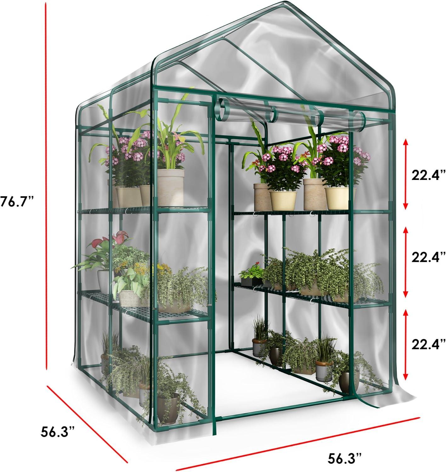 Walk-In Greenhouse ? Portable Green House with 8 Sturdy Shelves for Indoor or Outdoor Use ? Gardening in Any Season by Home-Complete