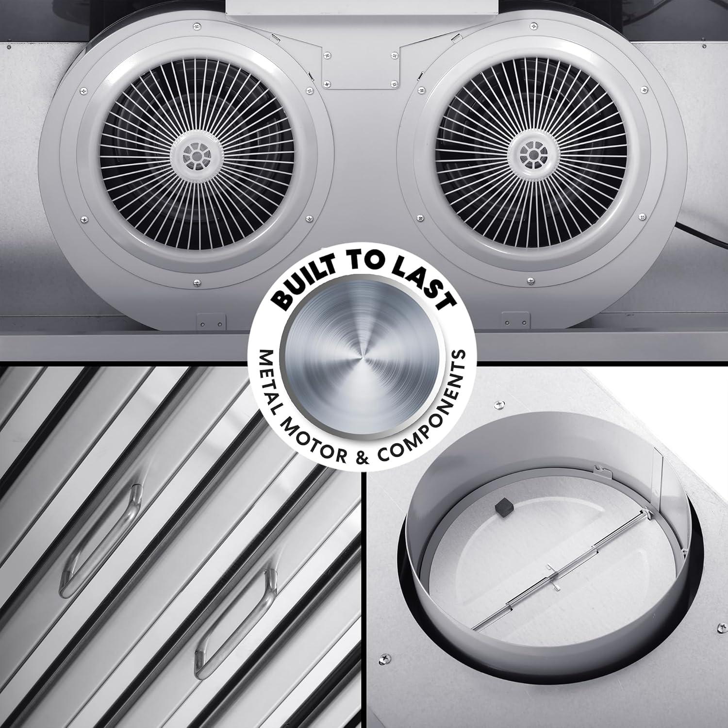 Cosmo COS-QS90 36 in. 500 CFM Ducted Under Cabinet Range Hood in Stainless Steel