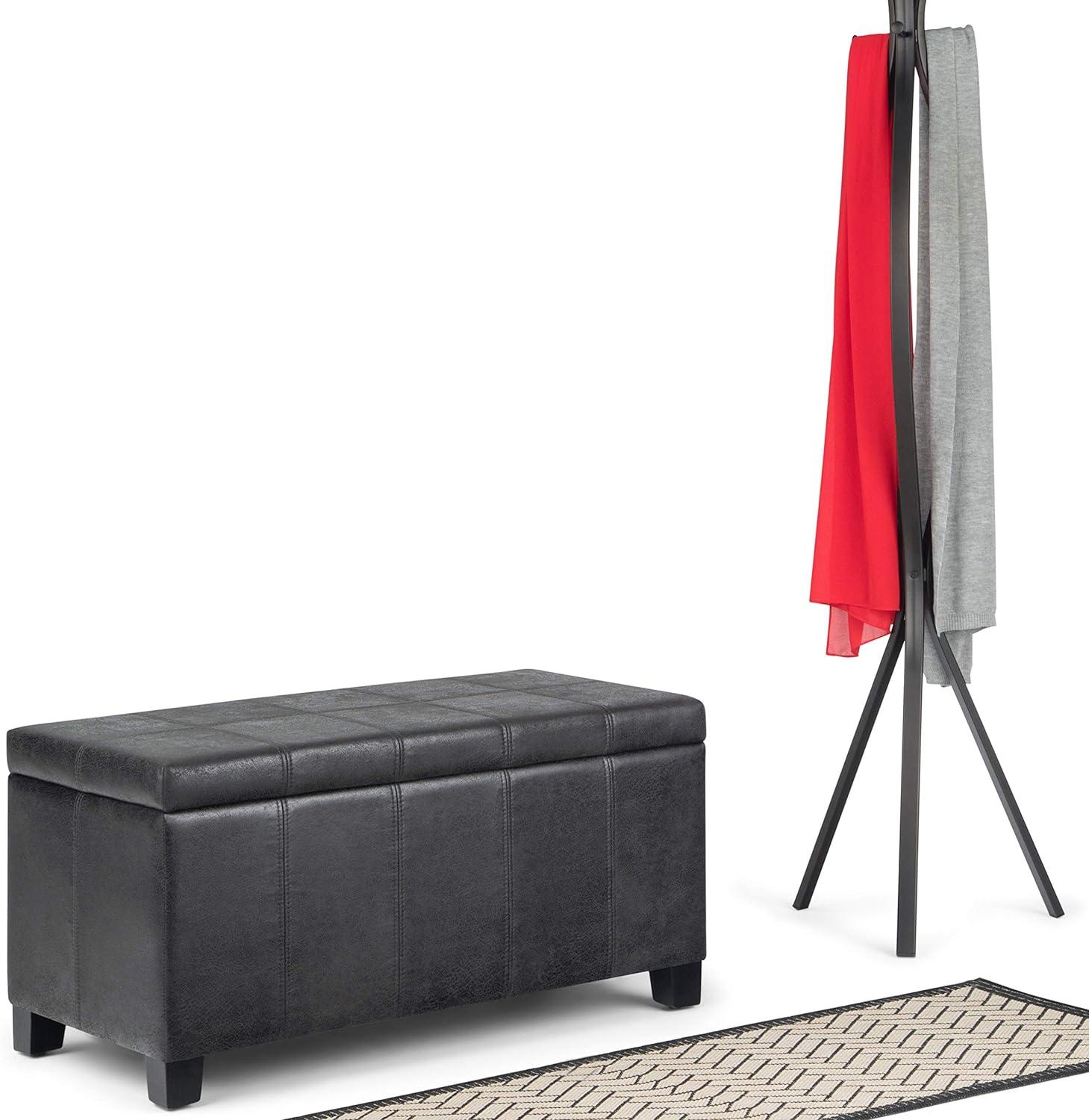 Simpli Home Dover Storage Ottoman Bench,Assembled