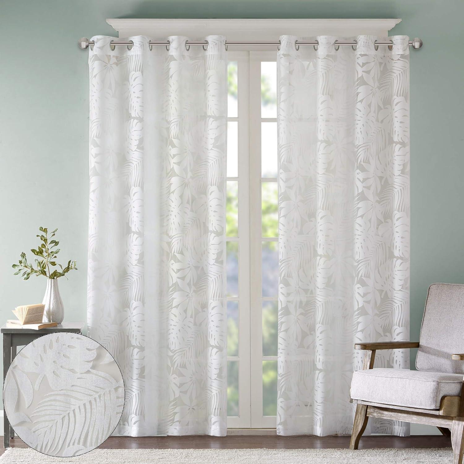 Leilani Palm Leaf Burnout Window Sheer