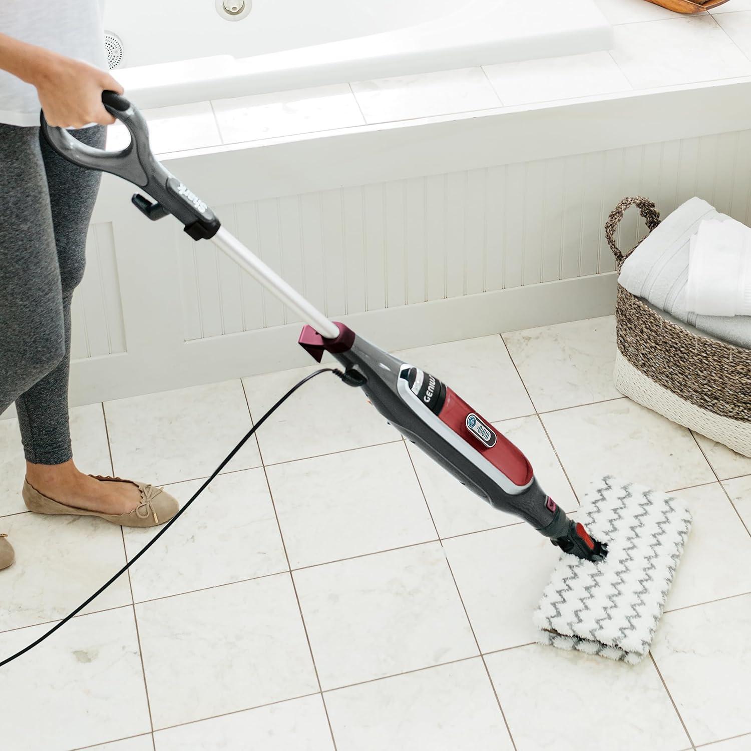 Shark Genius Hard Floor Cleaning System Pocket Steam Mop, Burgundy/Gray