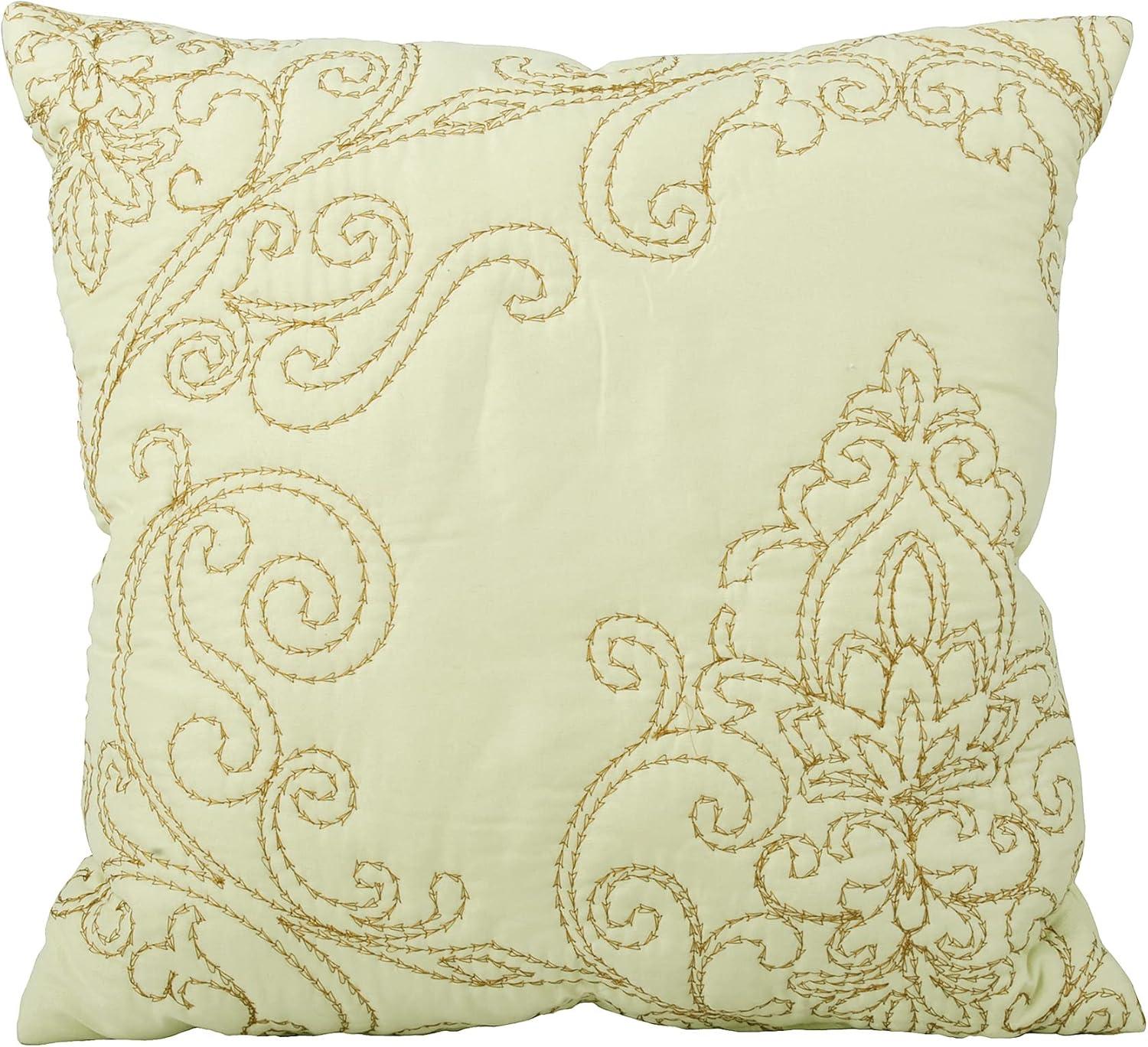 Home Soft Things 4-Piece Reversible Damask Embroidery Bedspread Set, Light Green, Oversized King 120"x120"