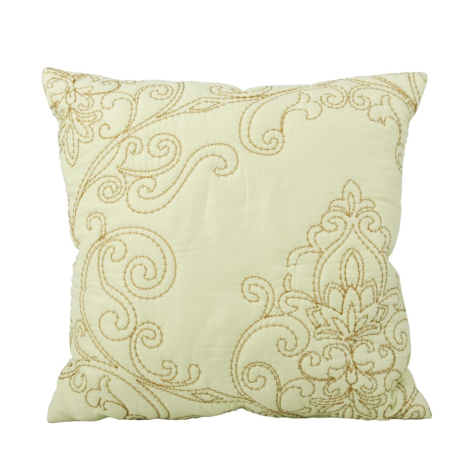 Home Soft Things 4-Piece Reversible Damask Embroidery Bedspread Set, Light Green, Oversized King 120"x120"
