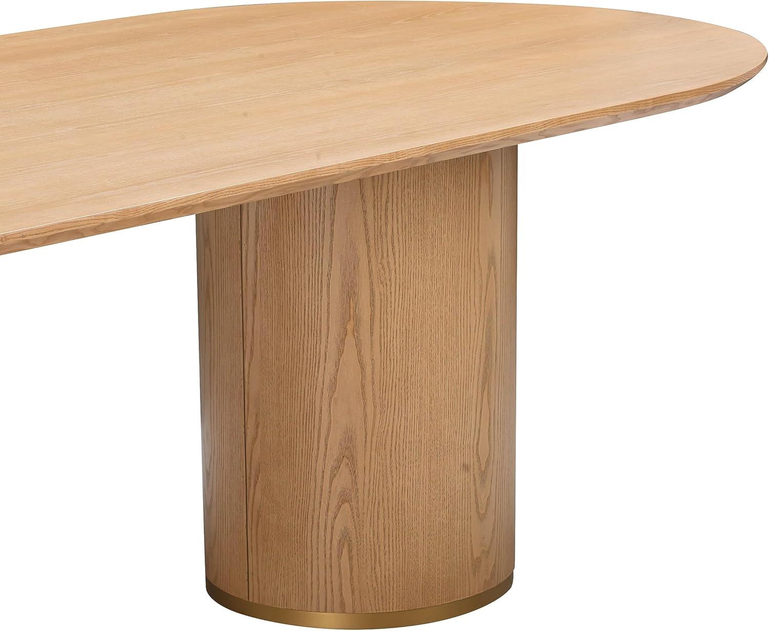 Natural Ash Wood Oval Dining Table for Eight