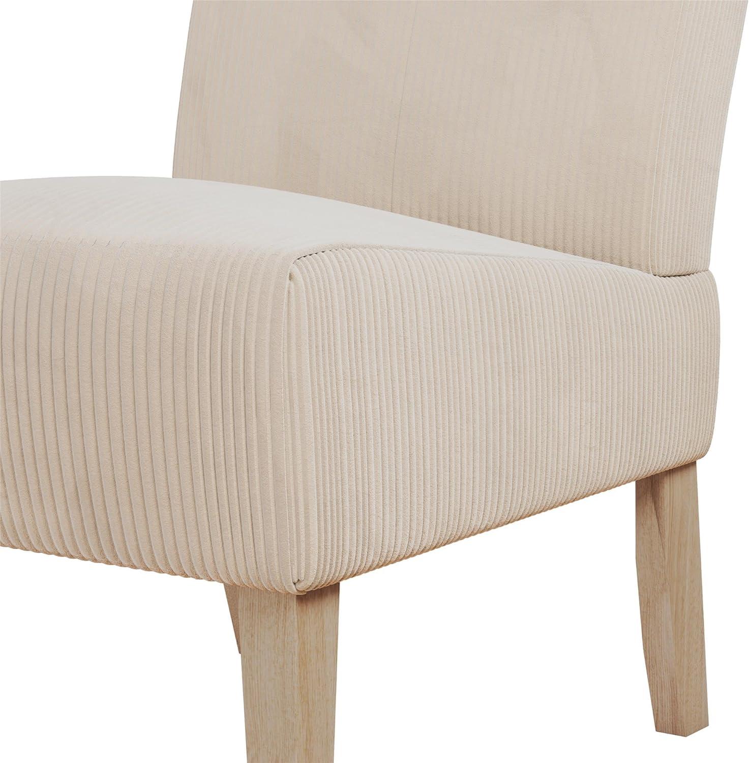 DHP Hazen Armless Upholstered Accent Chair, Ivory Corduroy