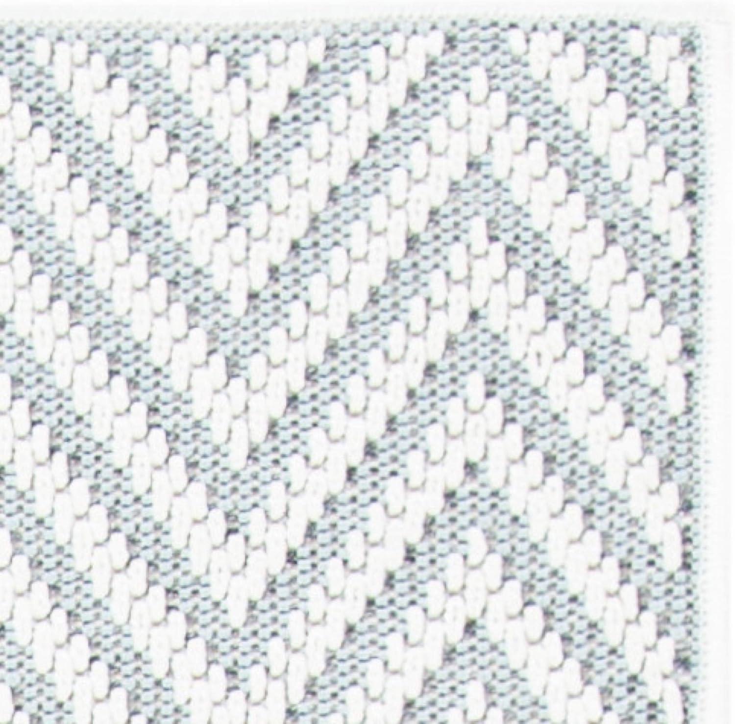 SAFAVIEH Bermuda Amina Geometric Chevron Indoor/Outdoor Area Rug Light Blue/Cream, 4' x 6'