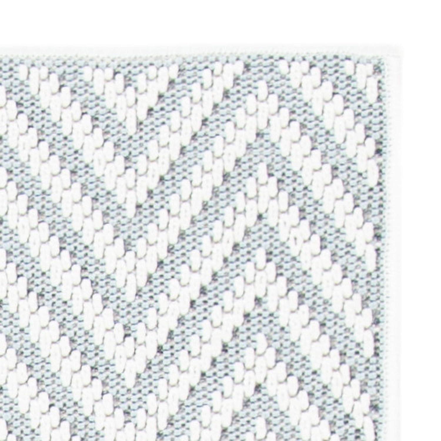 SAFAVIEH Bermuda Amina Geometric Chevron Indoor/Outdoor Area Rug Light Blue/Cream, 4' x 6'