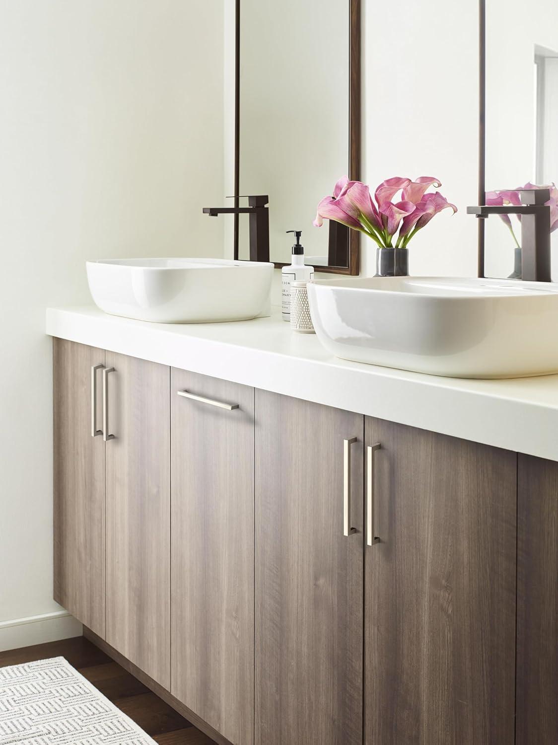 Monument 7-9/16 inch (192mm) Center-to-Center Polished Nickel Cabinet Pull