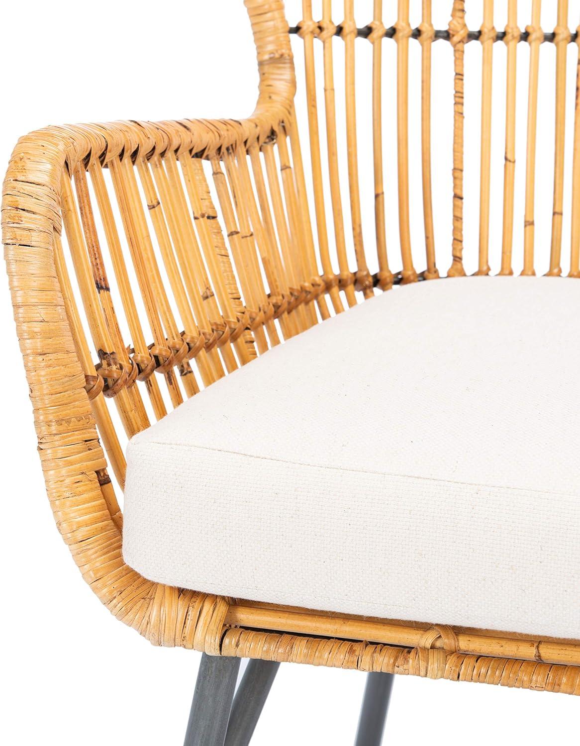 Lenu Rattan Accent Chair with Cushion  - Safavieh