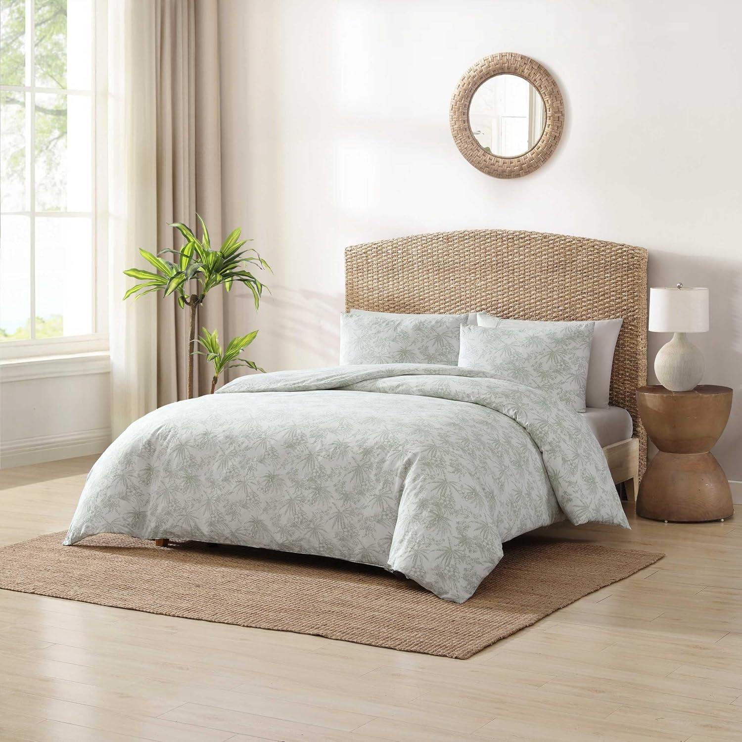 Tommy Bahama Pen And Ink Green Cotton Duvet Cover Set