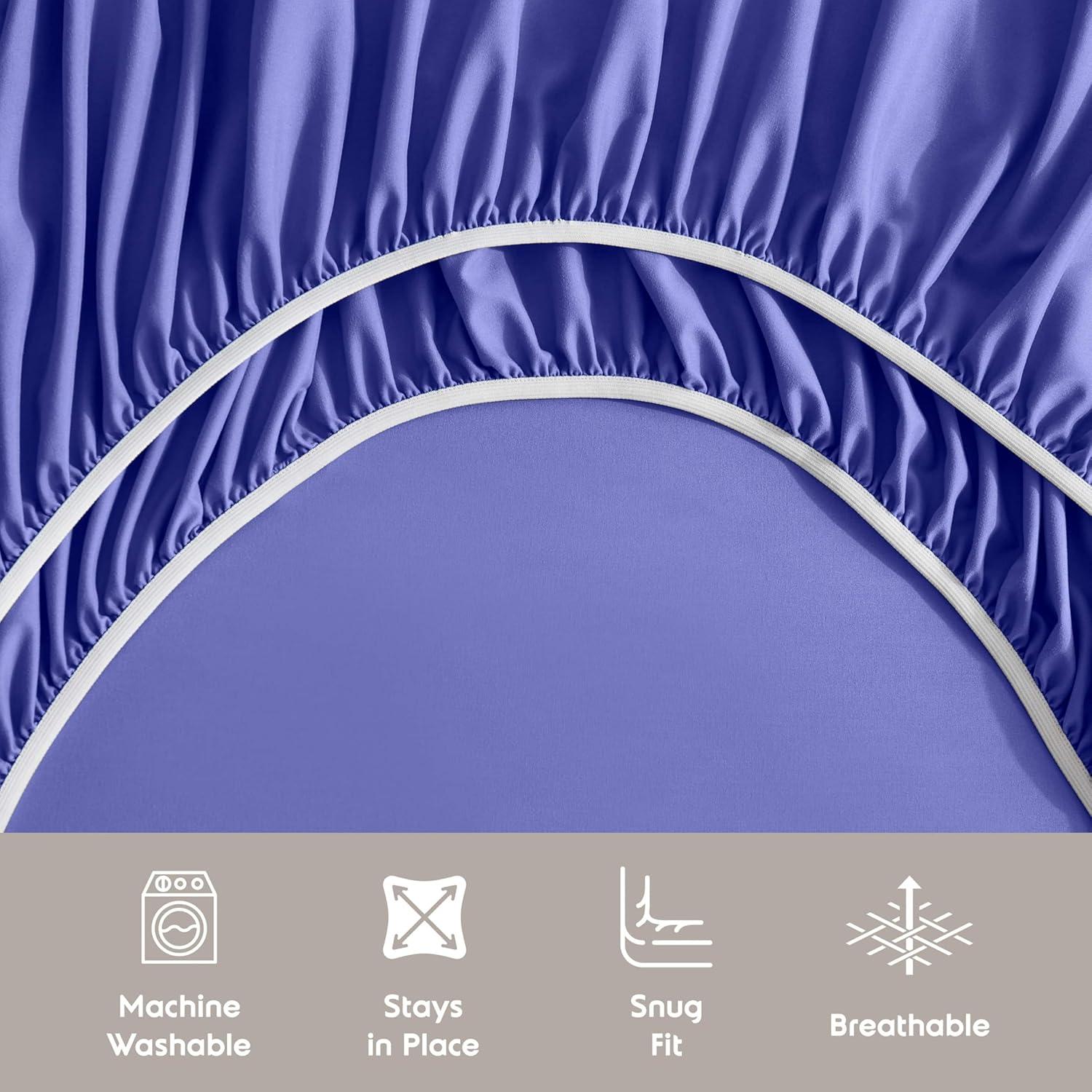 Nestl Extra Deep Pocket 6 Piece Sheet Sets, King Size Sheets & Pillowcases - Royal Blue