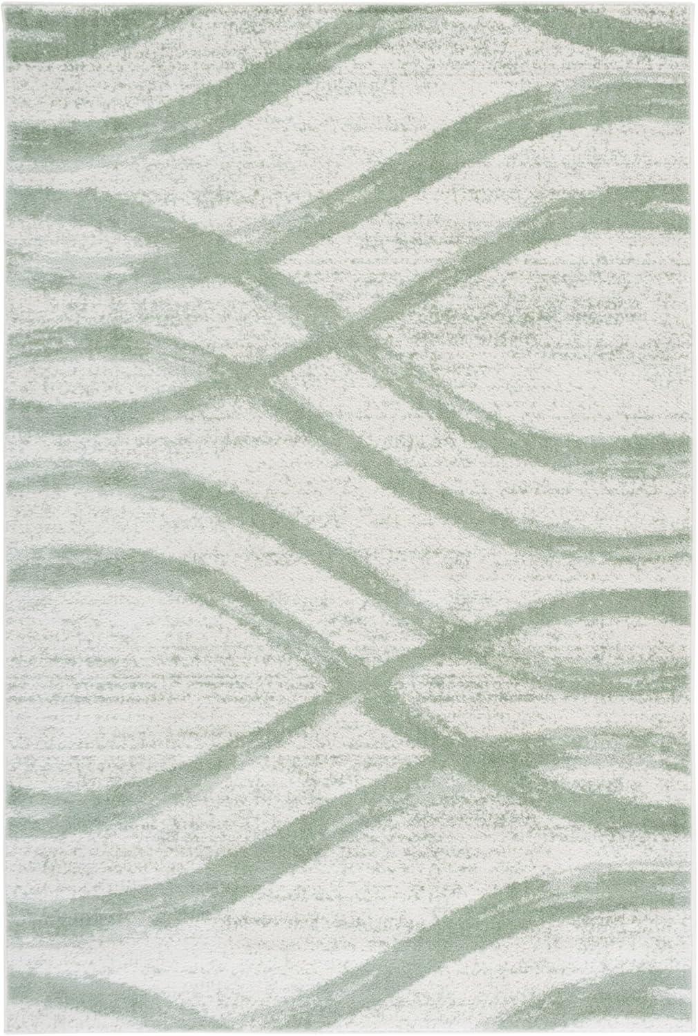 Adirondack ADR125 Machine Made Indoor Area Rug - Sage/Cream - 5'x5' - Safavieh