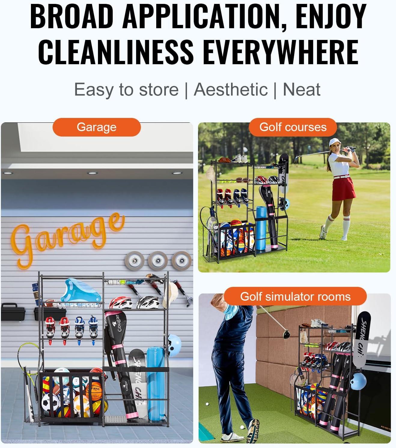 VEVOR GEFSNJHSF0G2GAR4SV0 Steel Freestanding Adjustable Multi-Use Sports Rack