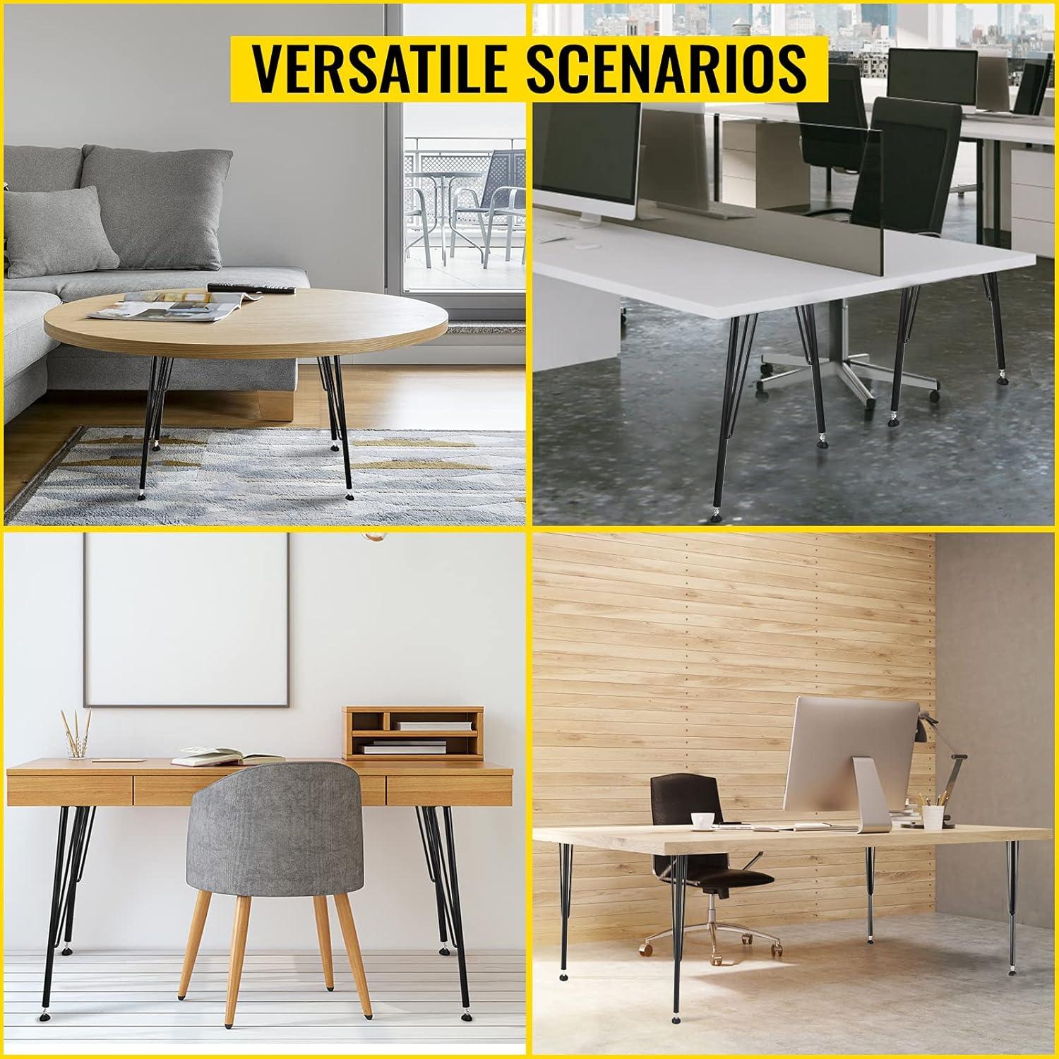 VEVOR Dining Table Legs 28 inch, Metal Table Legs 2PCS, Hollow X-Shaped Legs 440 Lbs Load Capacity DIY Coffee Table Legs Black Anti-Rust Iron Office Table Legs with Baking Varnish for Dining Table