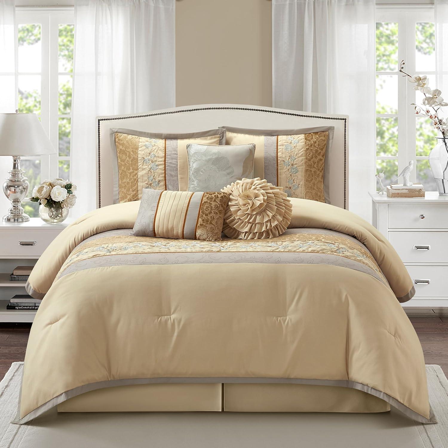 Nanshing America, Inc Riley 7 Piece Glam Comforter Set