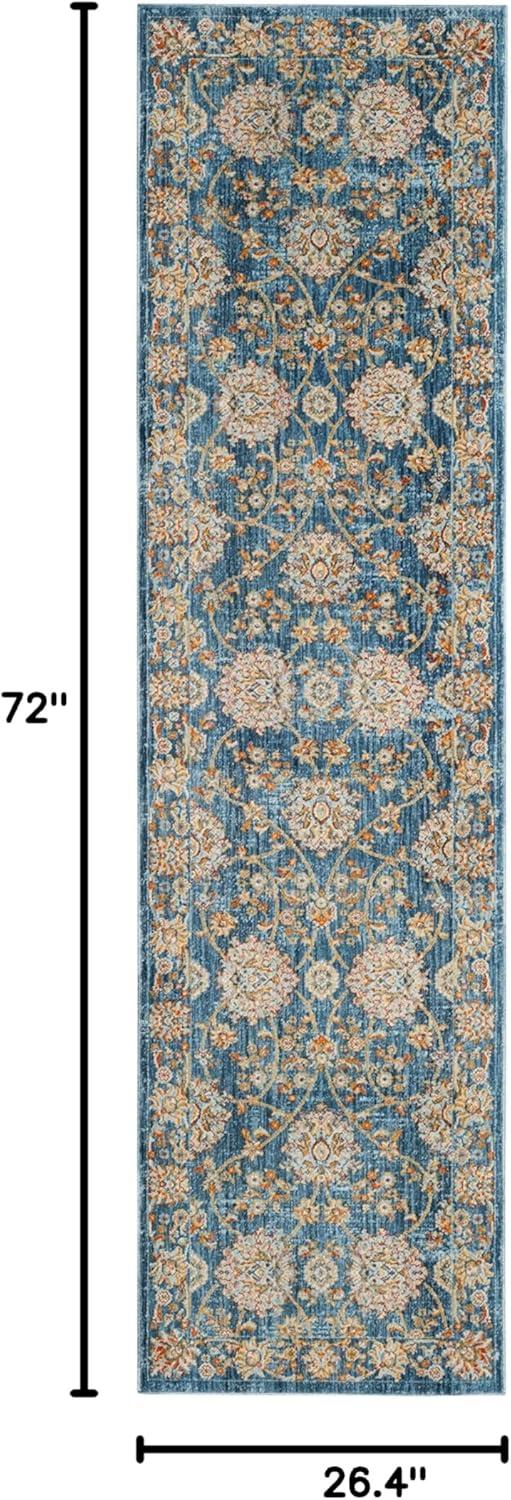 Vintage Persian VTP469 Power Loomed Indoor Runner Rug - Turquoise/Multi - 2'2"x10' - Safavieh