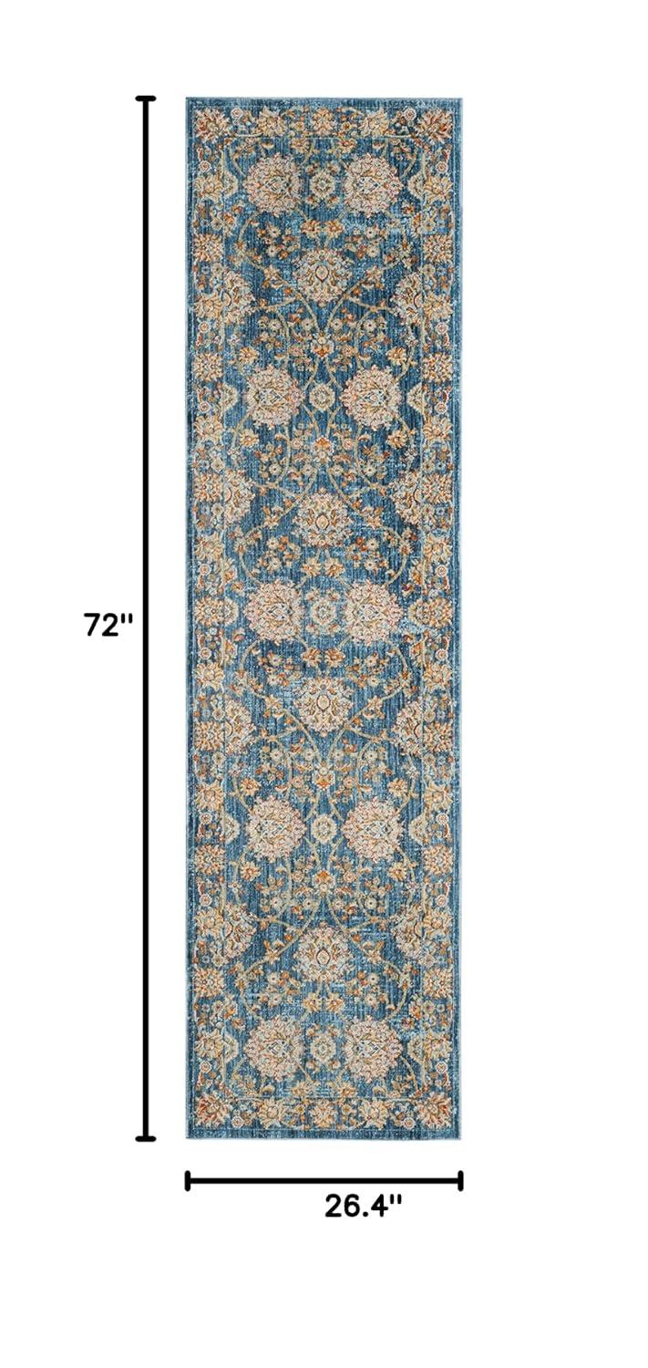 Vintage Persian VTP469 Power Loomed Indoor Runner Rug - Turquoise/Multi - 2'2"x10' - Safavieh