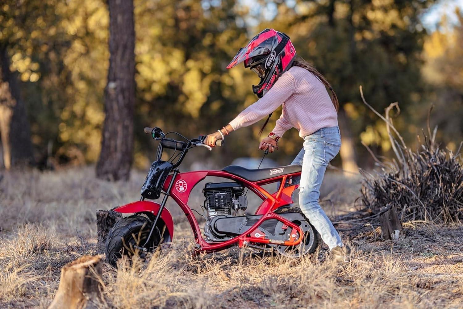 Coleman Powersports B100 105cc Gas Powered Mini Bike, 22 MPH, Red