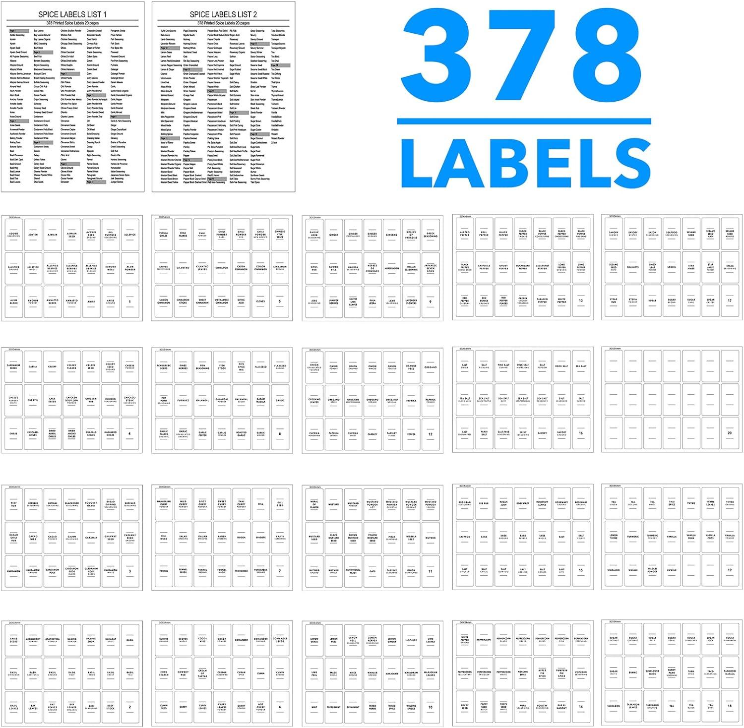 SpaceAid 24-Piece Spice Jar Set with Bamboo Lids and Labels, Empty 4oz Glass Bottles, Minimalist Farmhouse Style Stickers, Funnel, and Seasoning Containers for Spice Racks, Cabinets, and Drawers