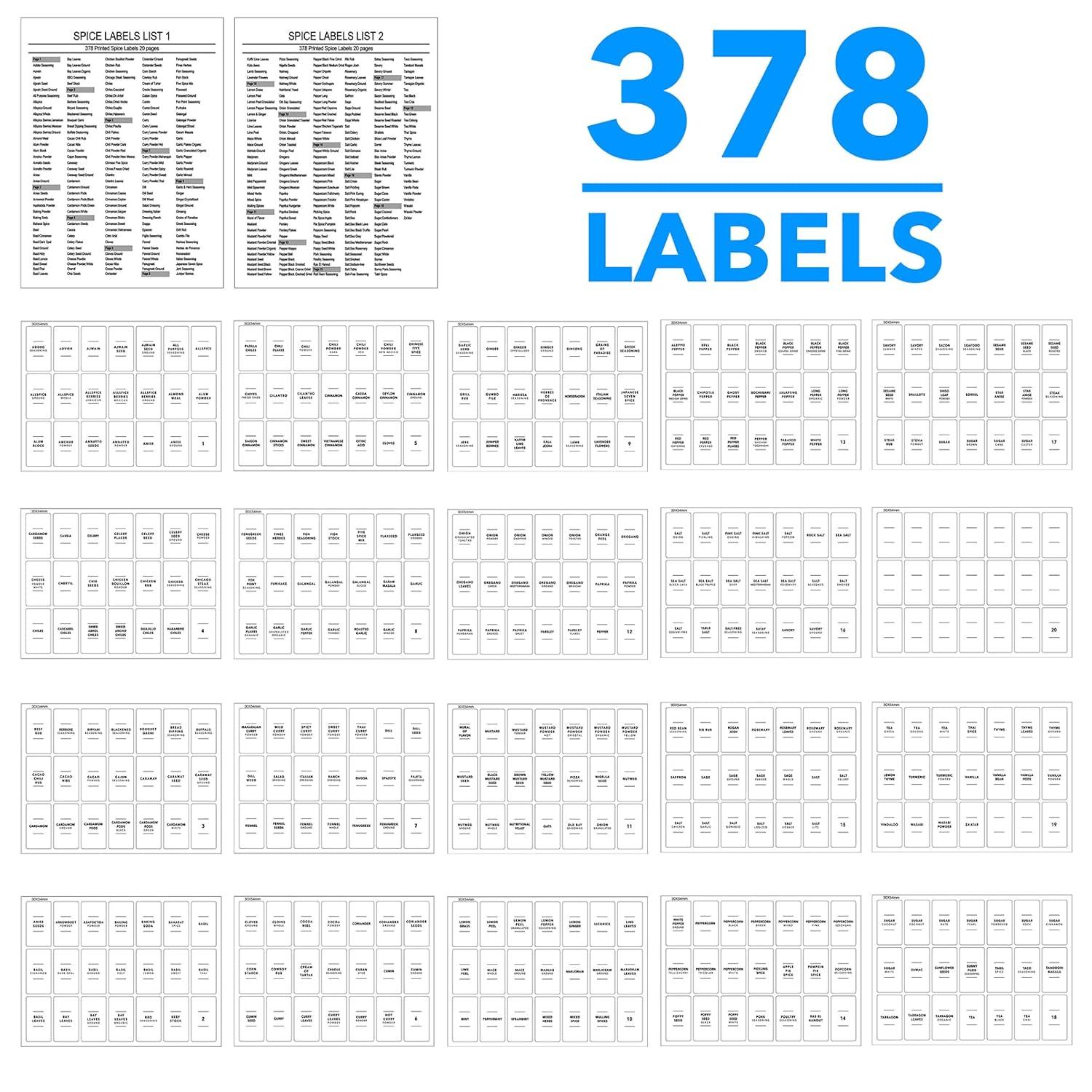 SpaceAid 24-Piece Spice Jar Set with Bamboo Lids and Labels, Empty 4oz Glass Bottles, Minimalist Farmhouse Style Stickers, Funnel, and Seasoning Containers for Spice Racks, Cabinets, and Drawers