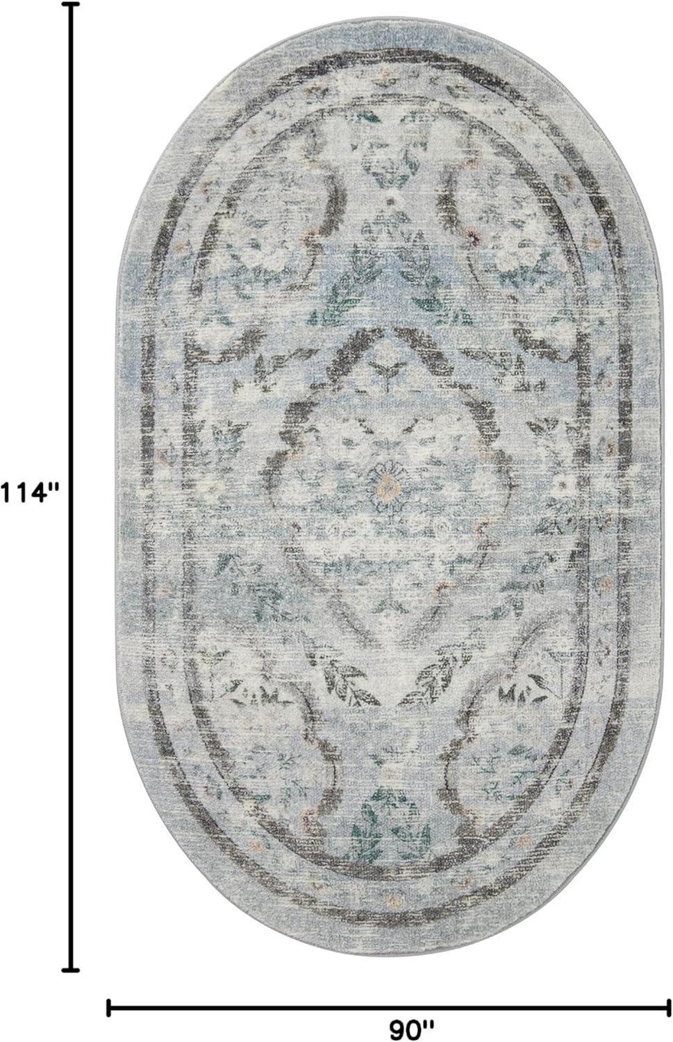 Rifle Paper Co. x Loloi Courtyard Blue Area Rug feat. CloudPile