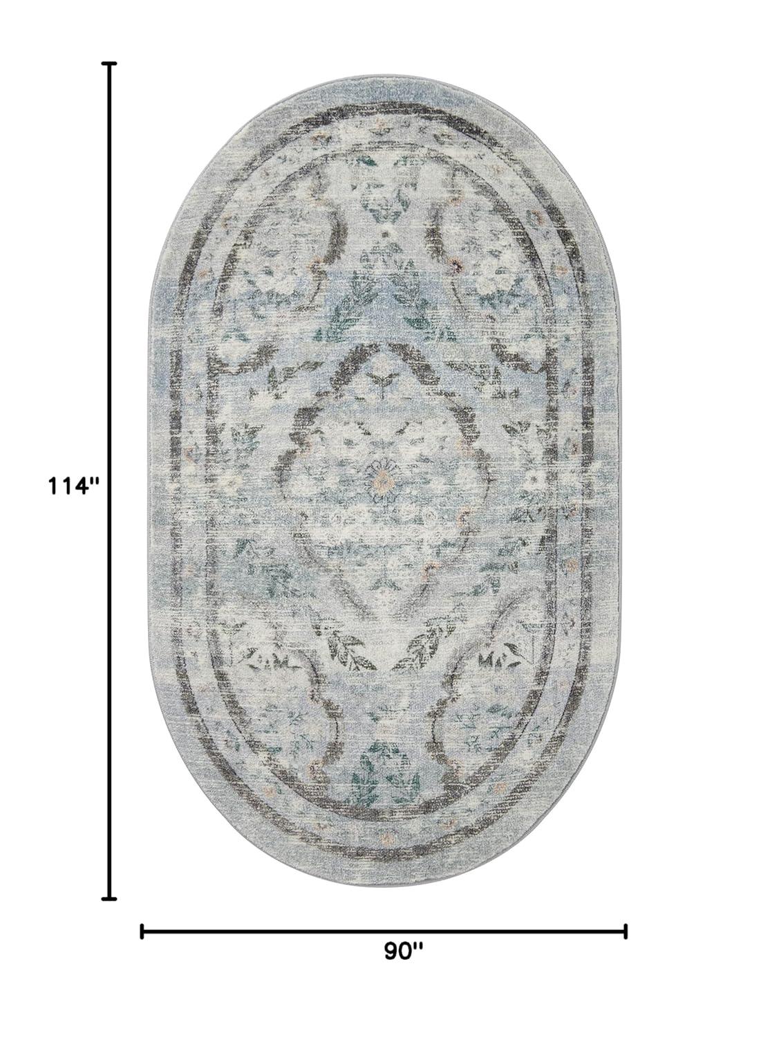 Rifle Paper Co. x Loloi Courtyard Blue Area Rug feat. CloudPile