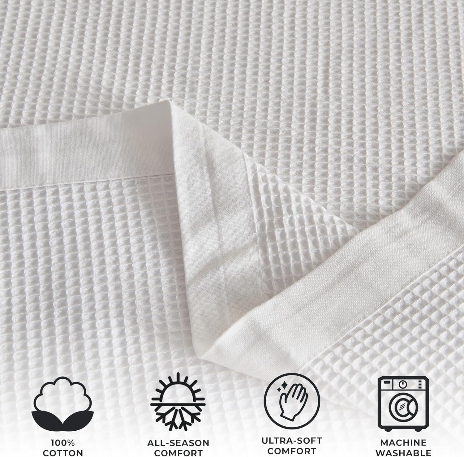 100% Cotton Lightweight Waffle Weave Summer Blanket