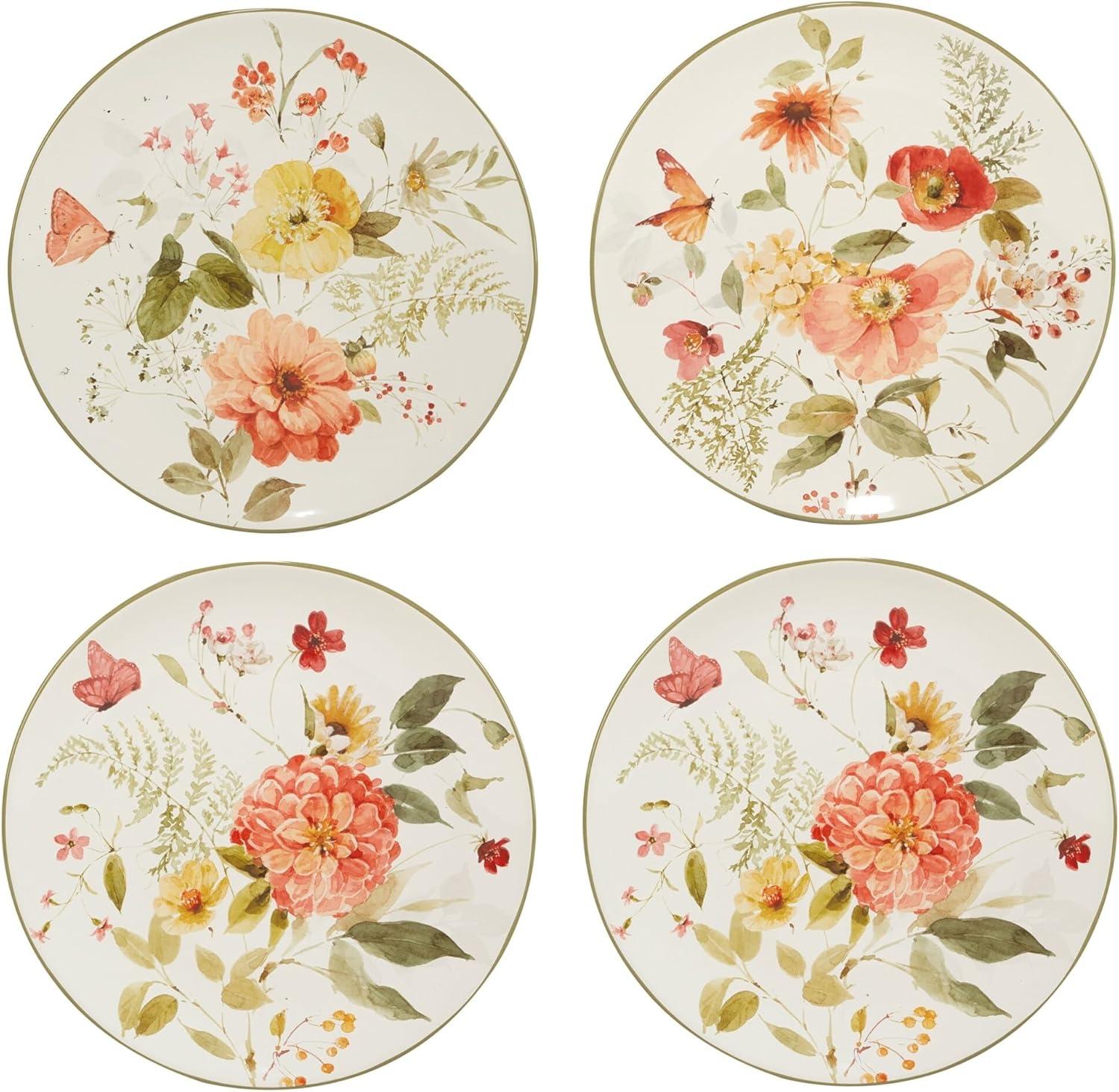 Nature's Song Ceramic Floral 16-Piece Dinnerware Set