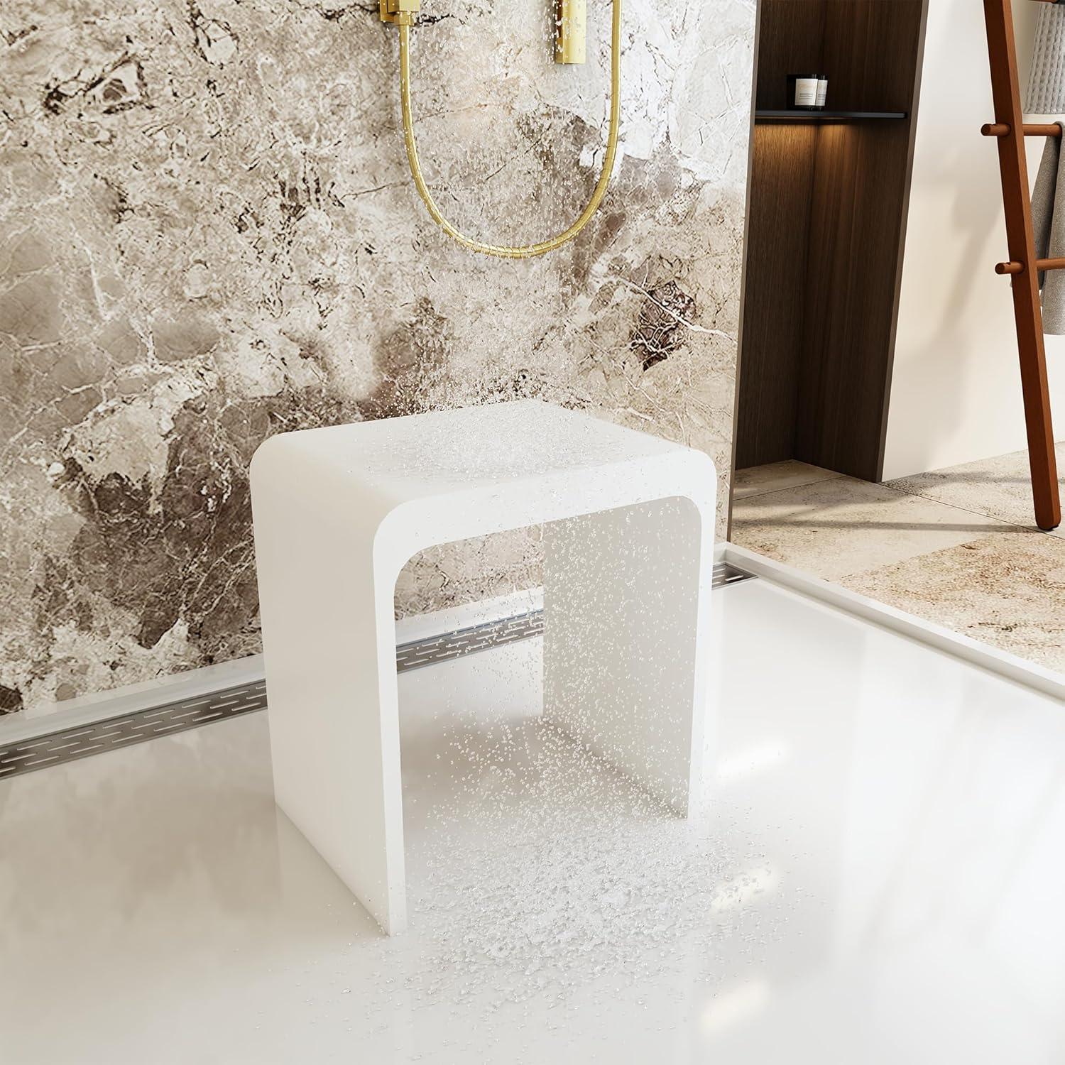 Casainc Riverside Freestanding Solid Surface Bathroom Shower Stool
