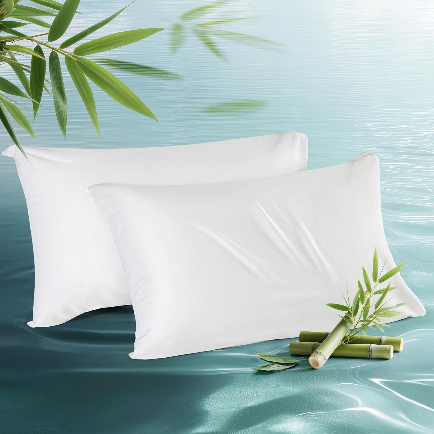 Bedsure Bedsure Pillow Cases Queen Size Set Of 2 - Polyester & Rayon Derived From Bamboo Cooling Pillowcase, Breathable, Soft And Wrinkle-Free Pillow Covers With Envelope Closure, Gifts, 20X30 Inches