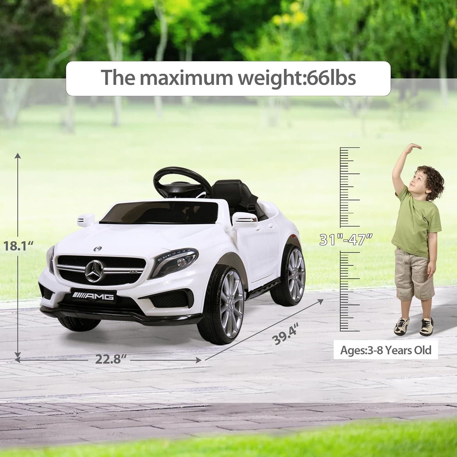 White 6-Volt Mercedes Benz Kids Ride-On Car with Remote Control