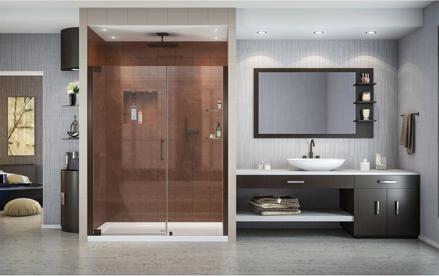 DreamLine Elegance 58-60 in. W x 72 in. H Frameless Pivot Shower Door in Oil Rubbed Bronze