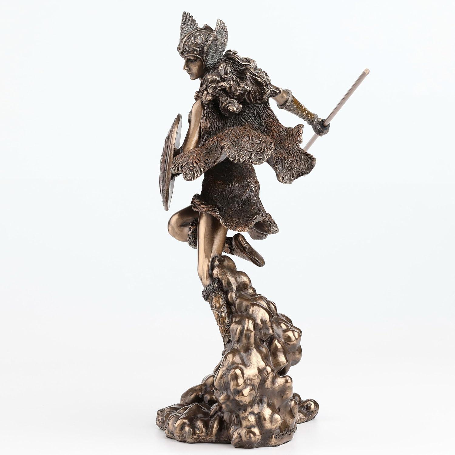 Veronese Design 9 1/4 Inch Greek Goddess Athena Holding Spear and Shield Cold Cast Resin Bronze Finish Statue Home Decor