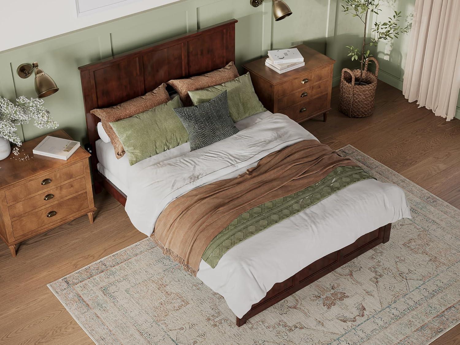 Madison Solid Wood Low Profile Platform Bed with Matching Footboard