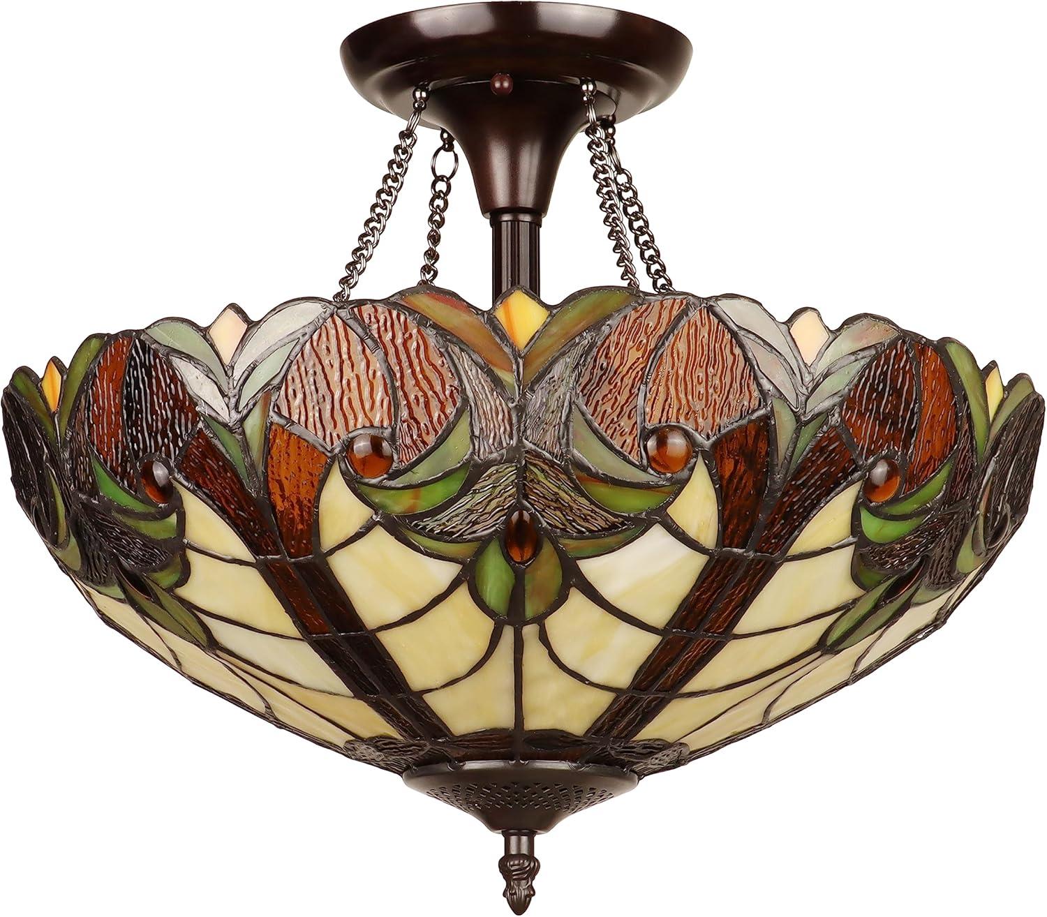 Chloe Lighting Liason Victorian-Style 2-Light Ceiling Semi-Flush Mount 16" Wide