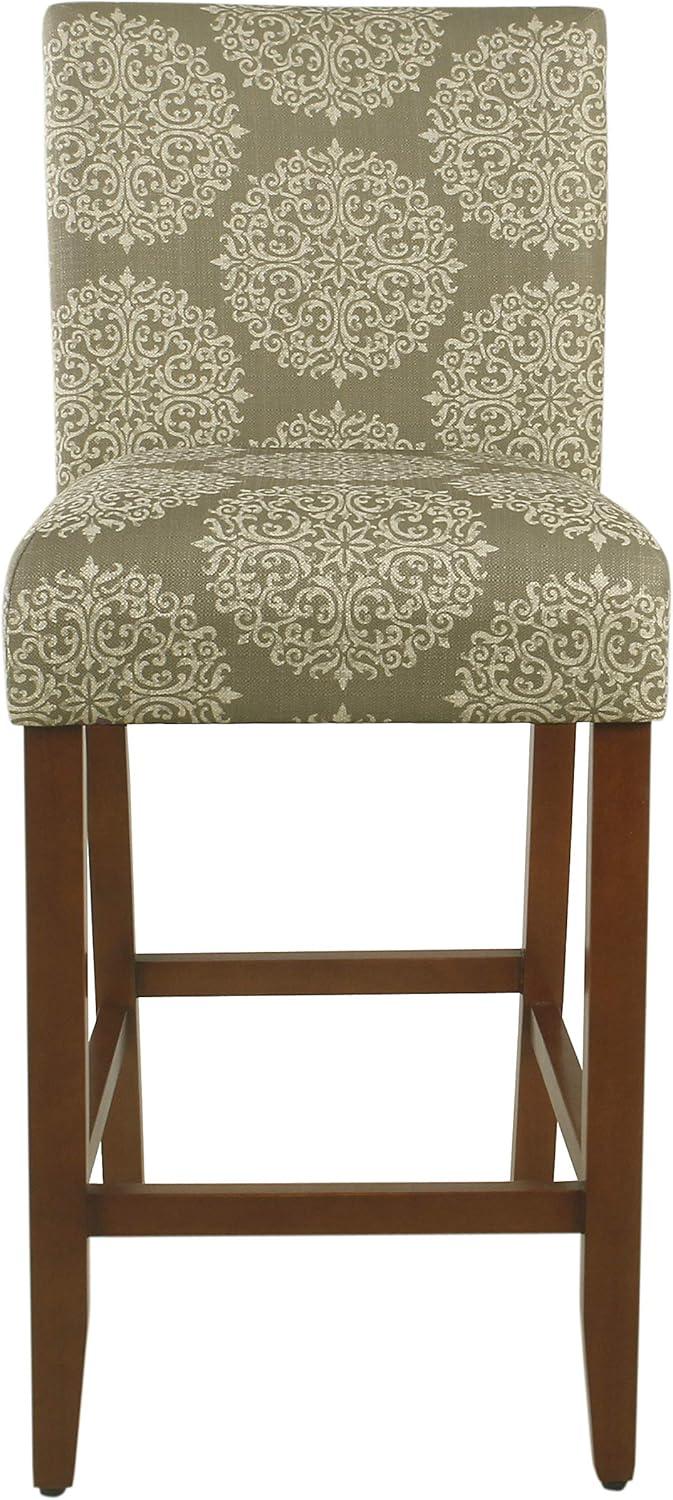 HomePop Braeburn 29" Barstool - Taupe and Cream Medallion