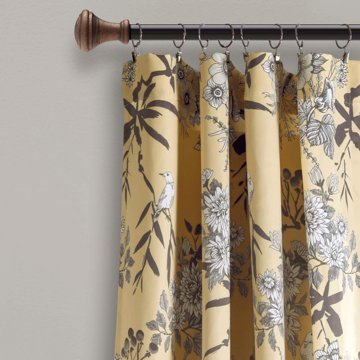 Botanical Garden Polyester Room Darkening Curtain Pair (Set of 2)