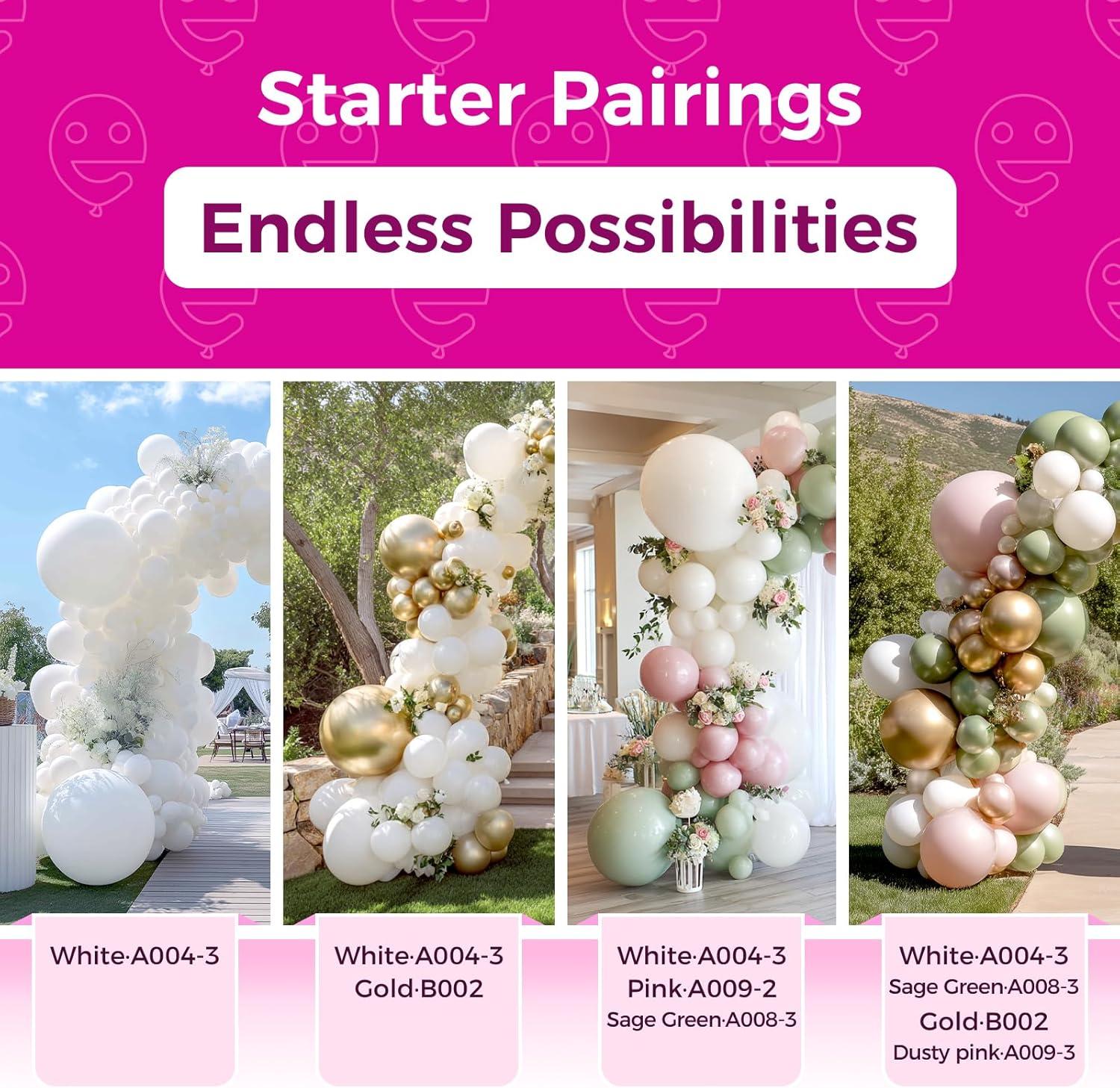 Treasures Gifted White Balloons - 12 Inch Latex Balloons - 100 Pack