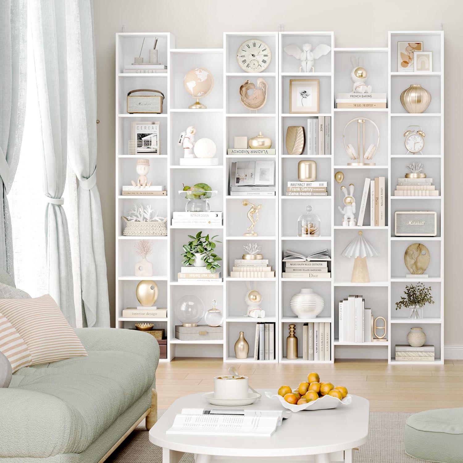 Latitude Run® Triple Wide 8 Tier Media Storage Tower Rack, 71" Tall Bookshelf Black Bookshelf