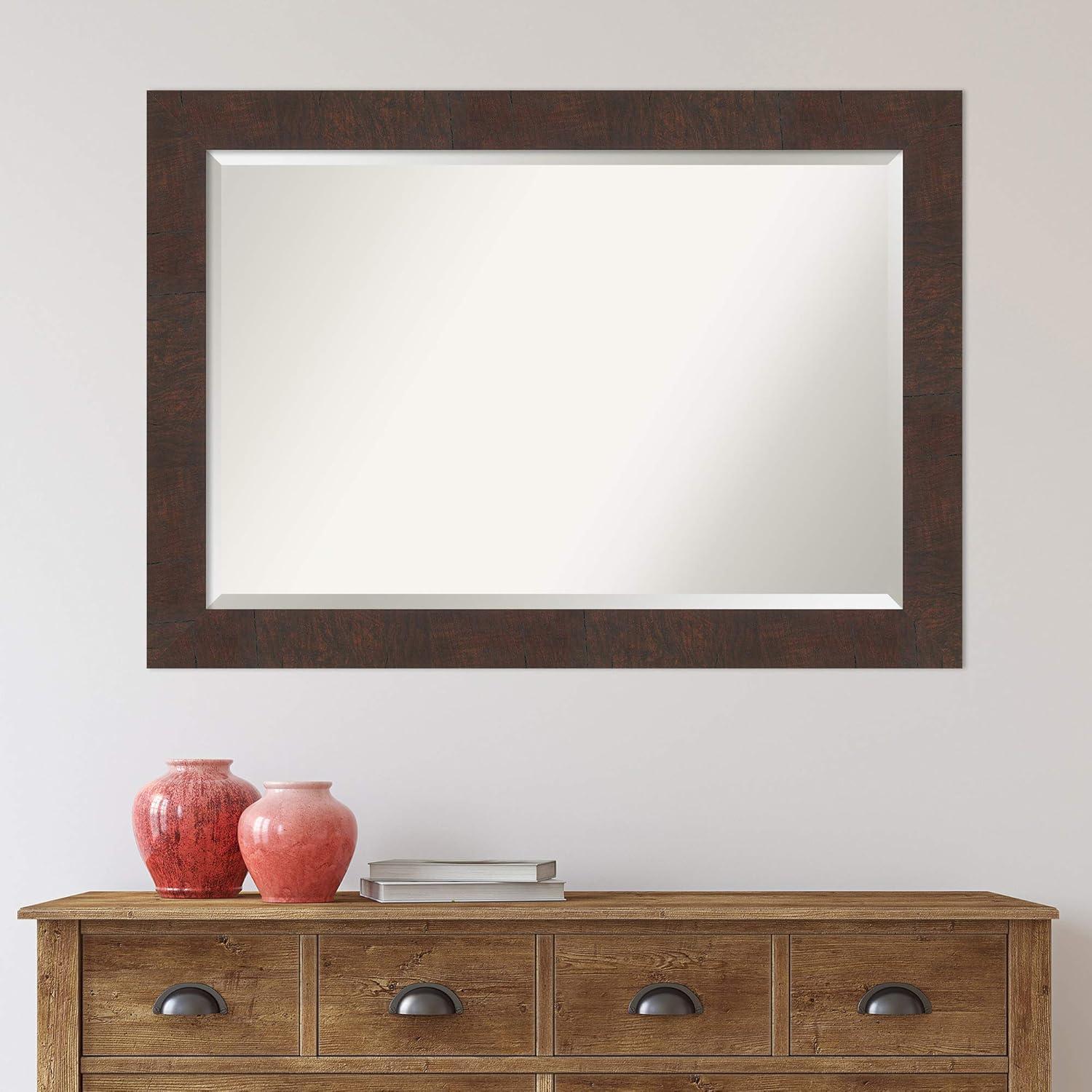 Wildwood Brown Distressed Walnut Rectangular Wall Mirror