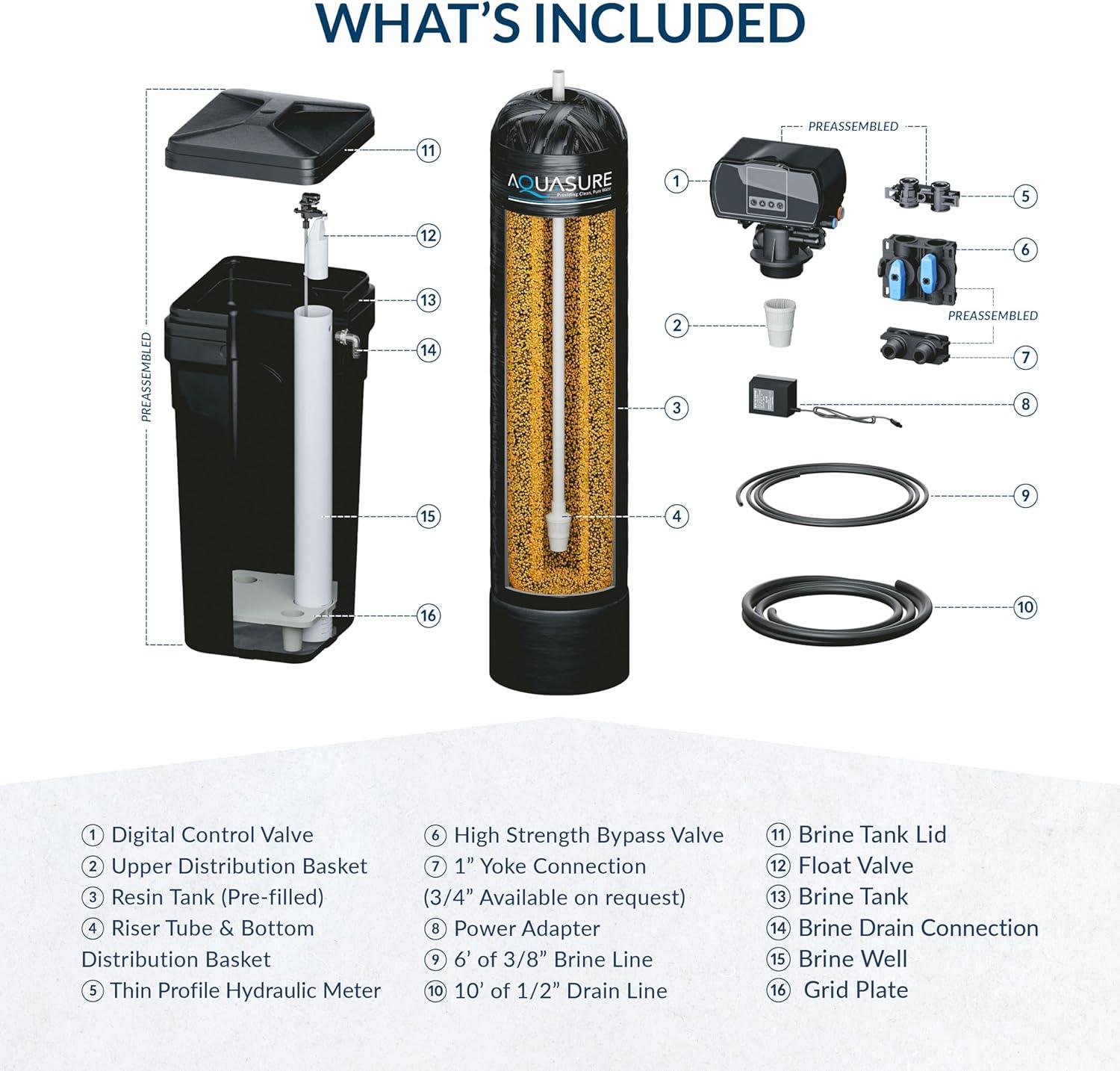 Aquasure Harmony Series 48,000 Grains Whole House Water Softener for 3-4 bathrooms (AS-HS48D)