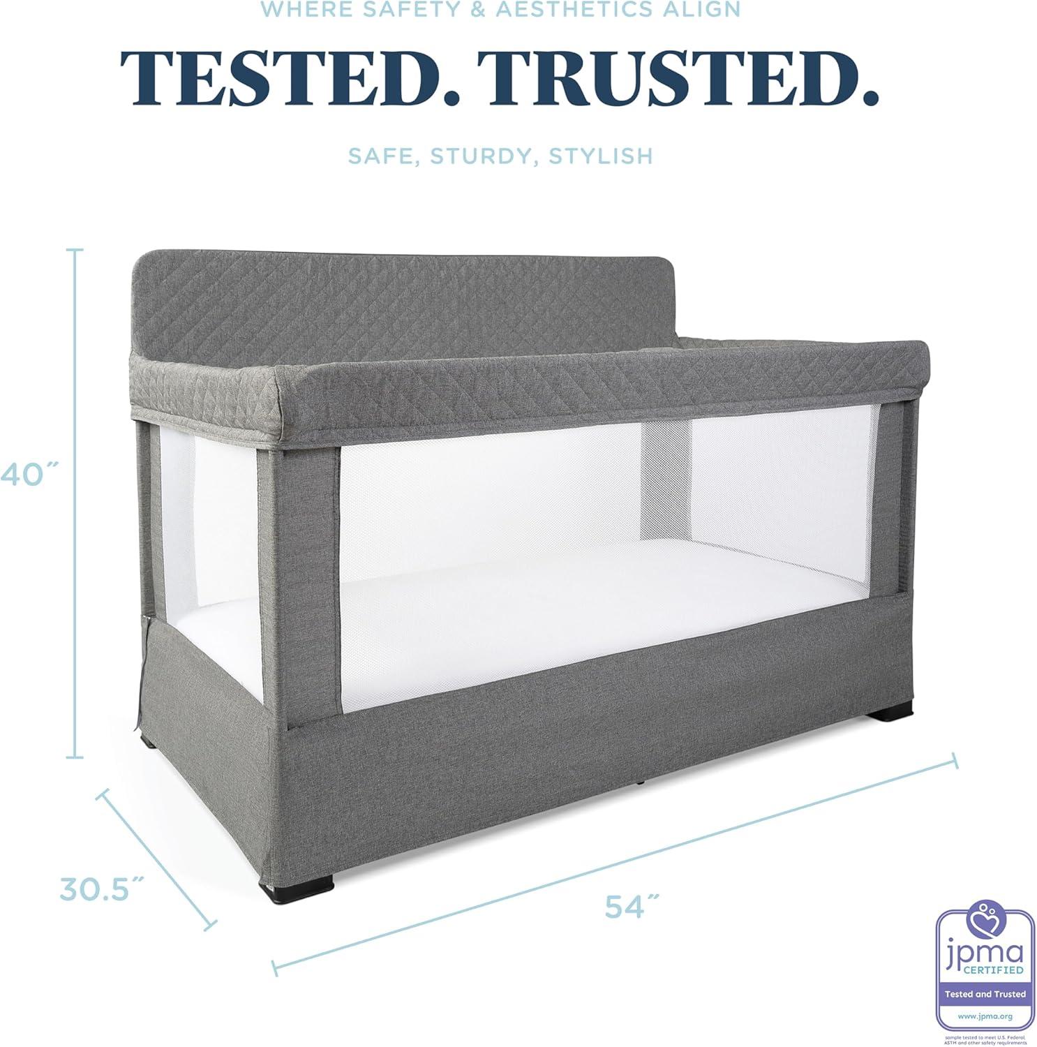 Baby Delight Lunaire Crib - Charcoal Tweed