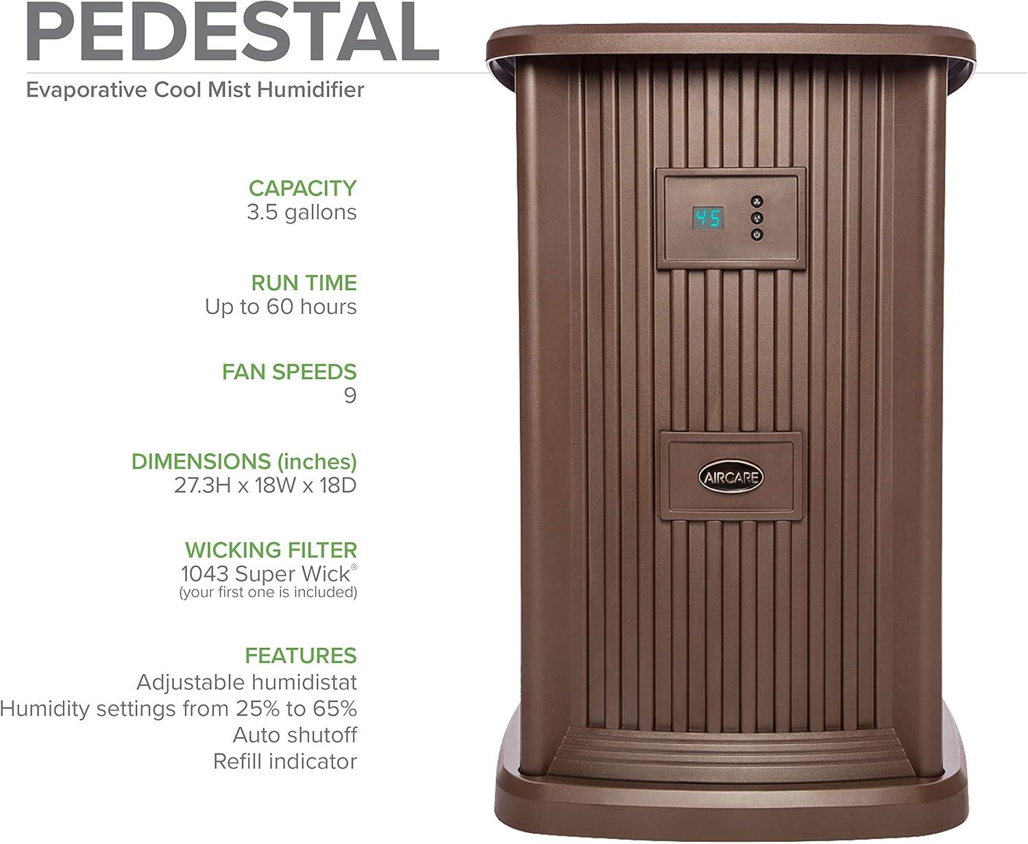 AIRCARE Style Nutmeg Whole House Pedestal Evaporative Humidifier for 2400 Square Feet