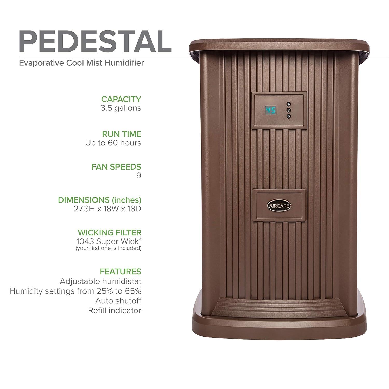 AIRCARE Style Nutmeg Whole House Pedestal Evaporative Humidifier for 2400 Square Feet
