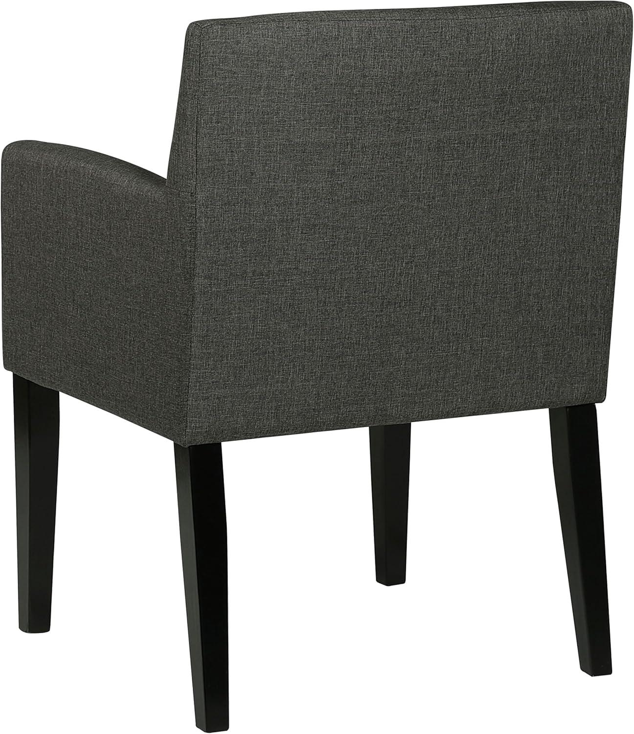 Catherine Upholstered Dining Arm Chair Charcoal Grey and Black (Set of 2)