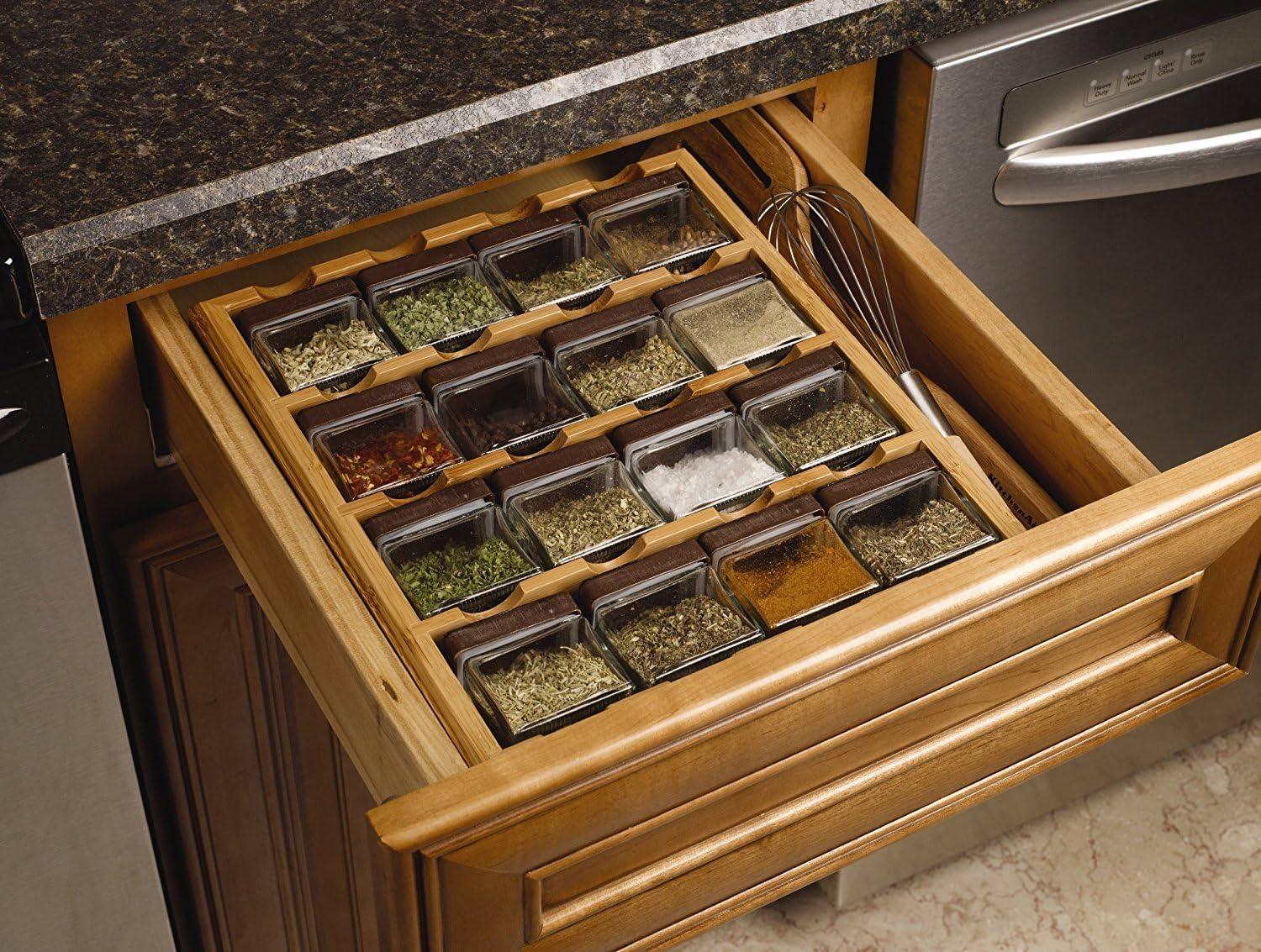 16-Cube Bamboo Spice Rack